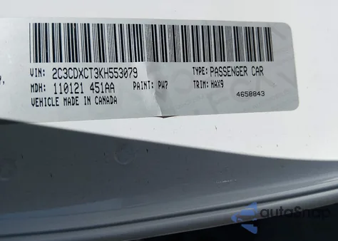 2019 Dodge Charger R/T Rwd from USA, damaged, VIN 2C3CDXCT3KH553079